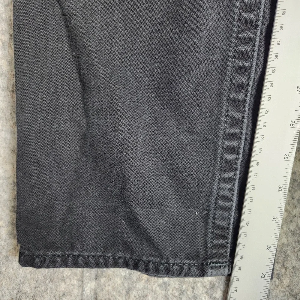 True Religion Straight Jeans Men 33x33 Black Denim Flap Embroidered Grunge Punk